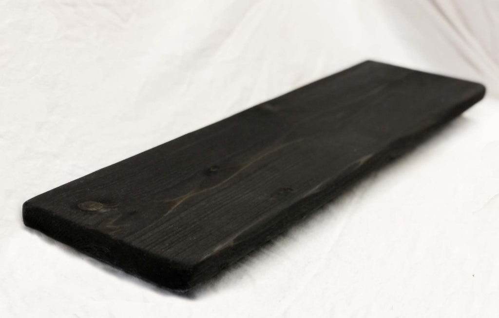 Black Ebony Flat Edge Rustic Shelf