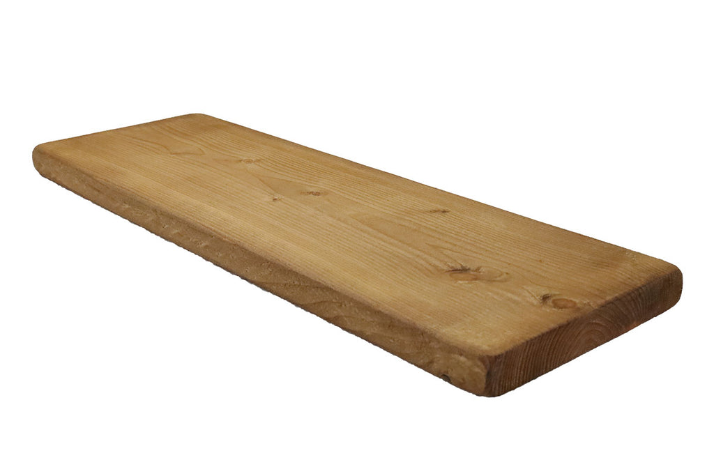 Golden Pine Flat Edge Rustic Shelf